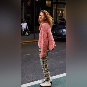 Free People Brecan High Waisted  Plaid Trouser Pant. Size XS
